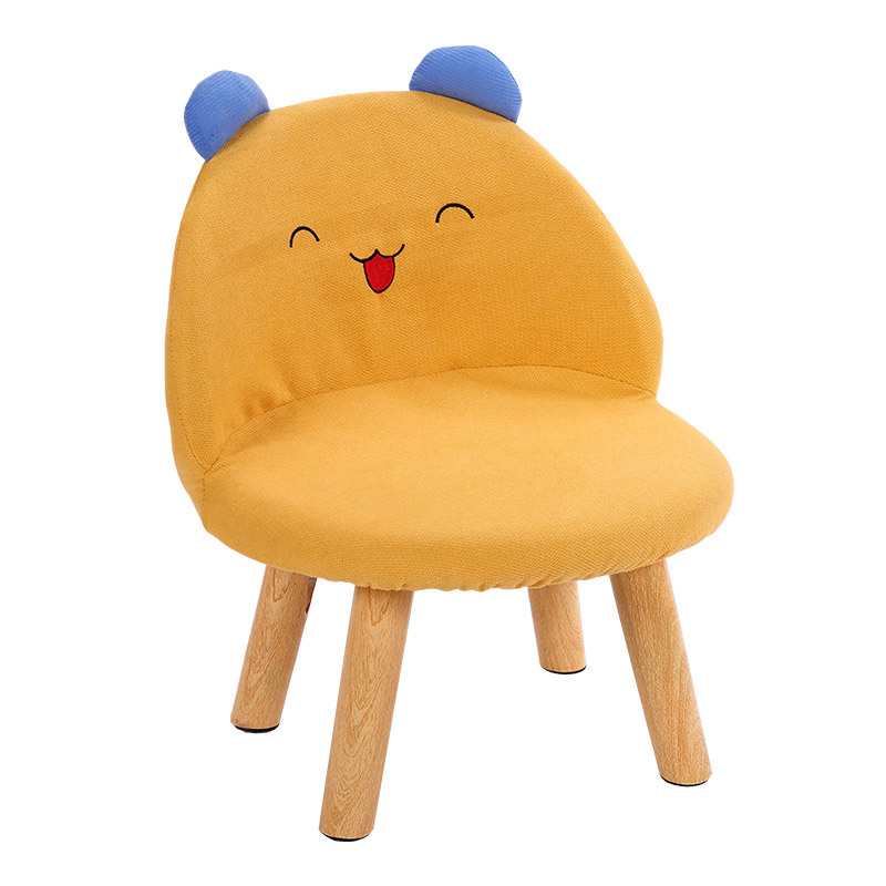 皇豹儿童实木小凳子靠背家用矮凳宝宝时尚创意椅子卡通可爱换鞋小板凳