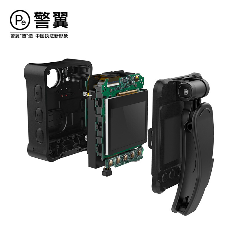 警翼F1执法记录仪3200万高清红外夜视移动侦测超强防护防水防震肩带背夹多种佩戴32G版双电 黑色