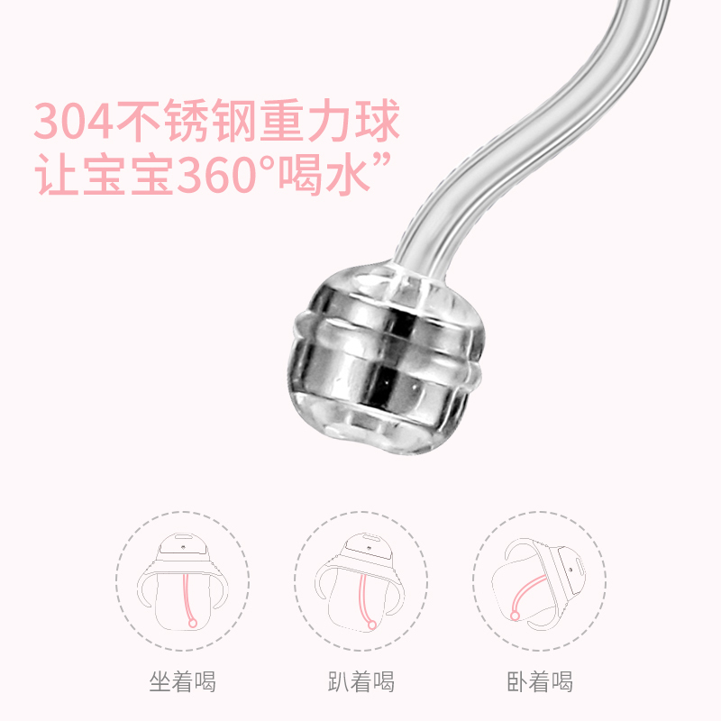 悟童学饮杯PPSU婴幼儿童水杯带吸管便携防漏防呛可爱宝宝喝水杯子