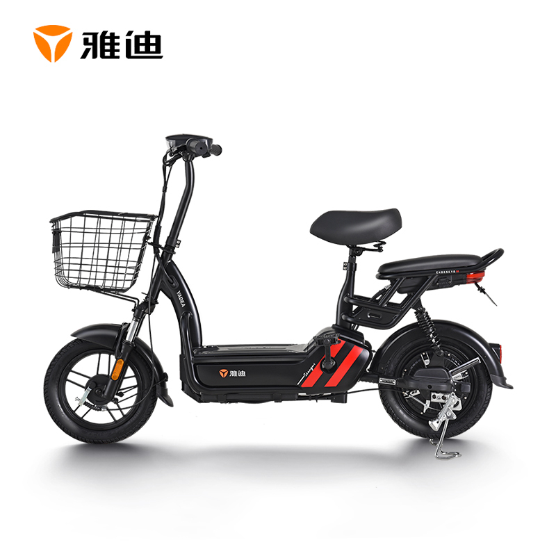 雅迪电动车小叮当新国标电池可拎逛街出行电动自行车电瓶车48v12ah