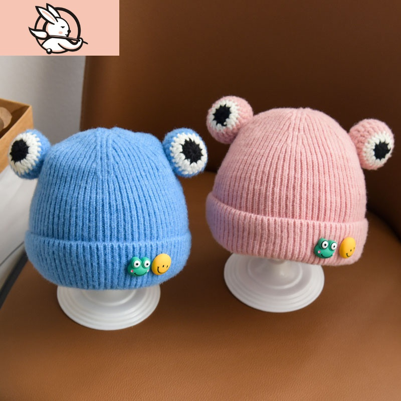 帽子秋冬季男童毛线帽加厚保暖婴儿超萌可爱一岁小孩冬天幼儿帽子童