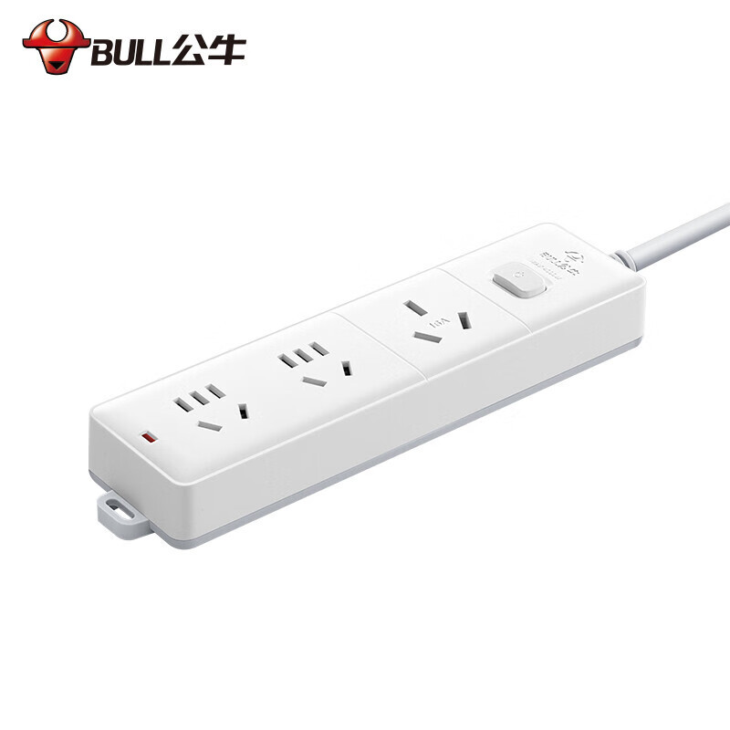 公牛(BULL)大功率16A空调 插座/插线板/接线板/拖线板 3位总控全长1.8米送10A头 GN-406D