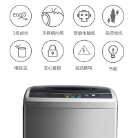 美的(Midea)6.5公斤全自动波轮洗衣机家用小型迷你节能省电 MB65-1000H 智力灰