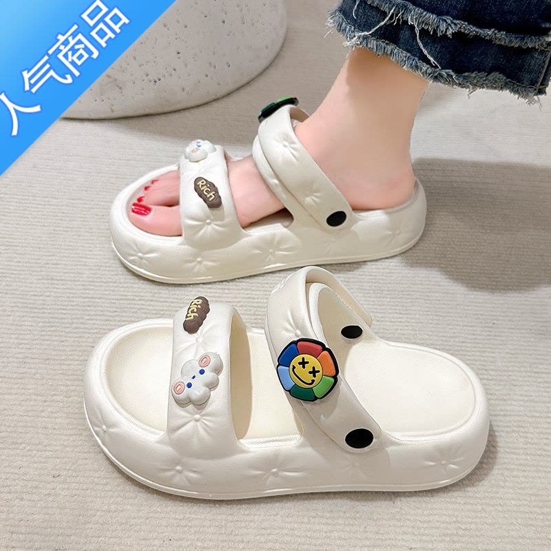 SUNTEK凉拖鞋女夏外穿2023新款厚底休闲沙滩防滑凉鞋公主网红凉鞋女士夏图片