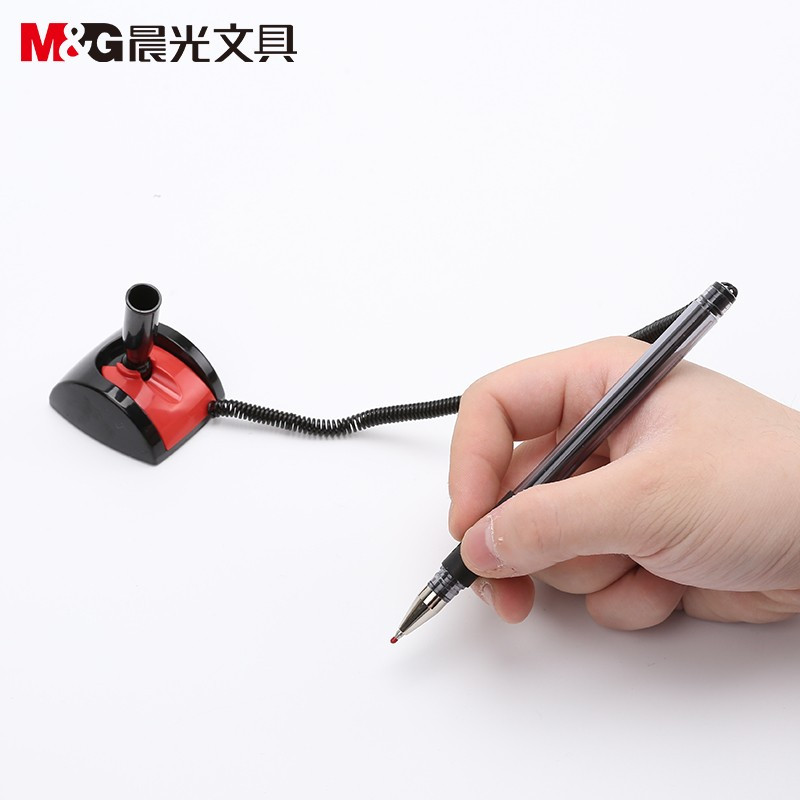 晨光(M&G) AGPY3901A 台笔签字笔柜台桌面可粘贴固定带绳中性笔水笔银行前台吧台粘桌子笔