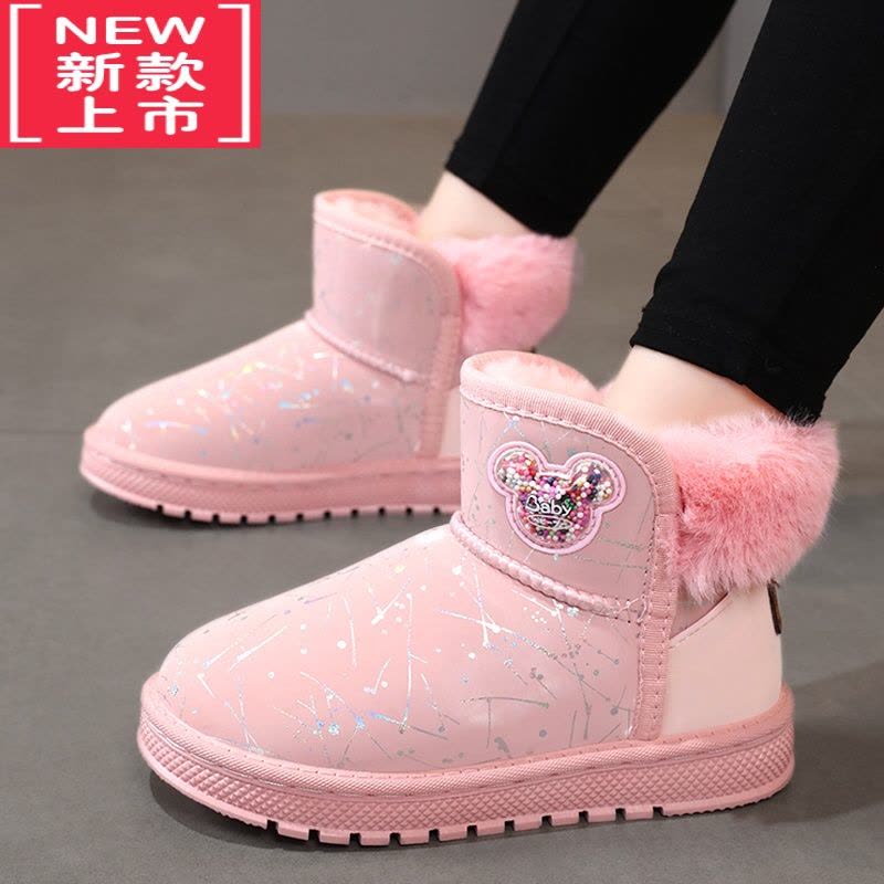 可莉允儿童雪地靴女童2022冬季新款加绒保暖棉鞋中大童女孩防滑加厚童鞋图片