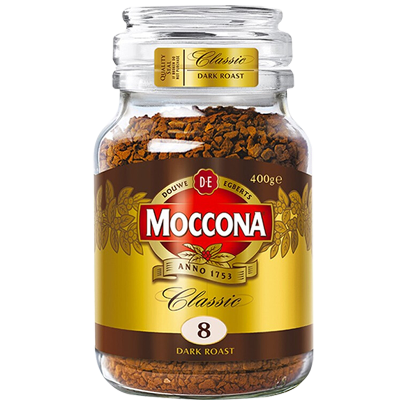 摩可纳Moccona 经典8号深度烘焙冻干速溶咖啡 无蔗糖黑咖啡 400g