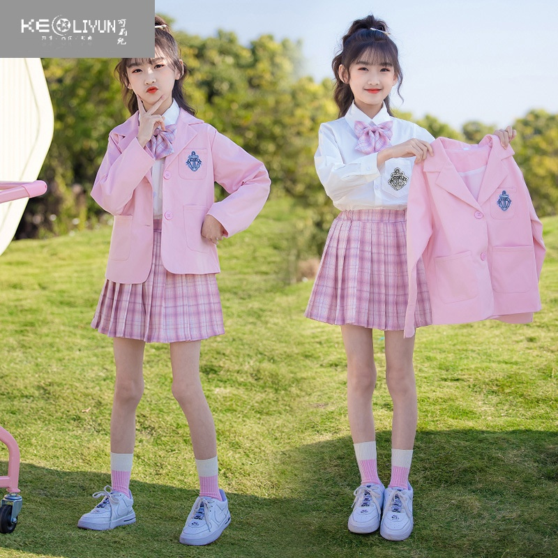 可莉允女童jk制服裙子套装春装学生连衣裙秋季学院风女孩百褶裙夏装12