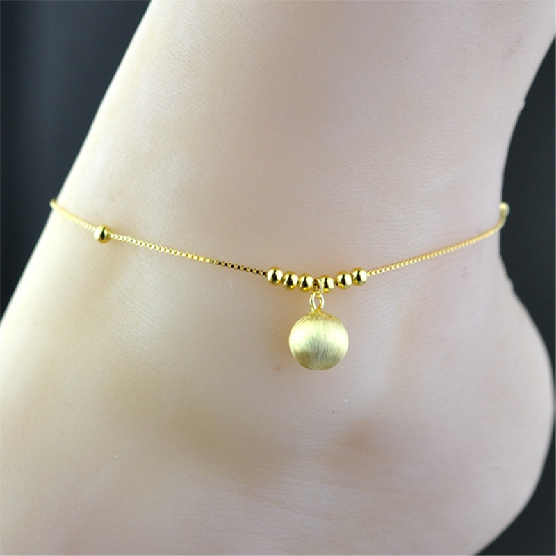 925脚链小圆0球造型足链时尚简约女款首饰品送女朋友七夕情人节礼物