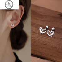 JiMi999银银耳钉养耳洞耳钉女银银耳饰小巧简约睡觉免摘耳钉女防过敏 999足银镂空爱心耳钉