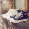 feiyue/飞跃高帮帆布鞋女新款基础款休闲鞋纯色百搭板鞋
