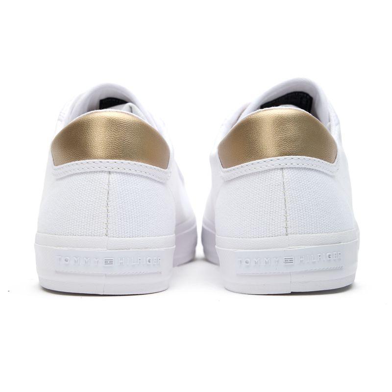TOMMY HILFIGER白板鞋休闲运动鞋女经典款帆布系带硫化鞋日常百搭高清大图