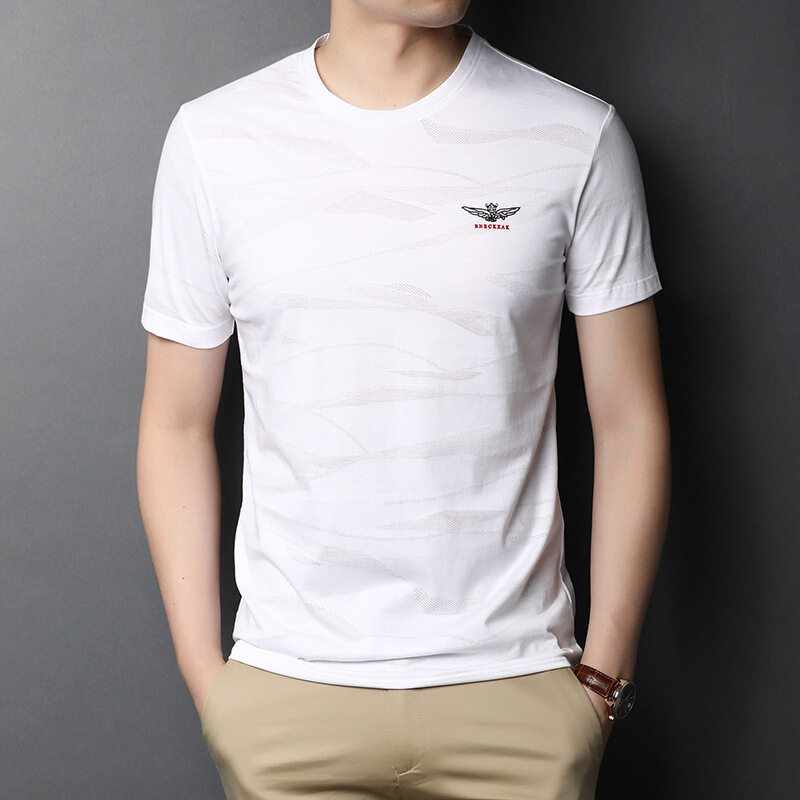 梵克公牛装新款夏季时尚短袖纯色基础大众t恤圆领休闲打底男士常规