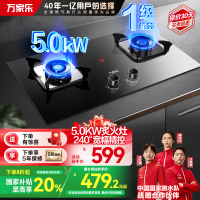 万家乐KV061B燃气灶5.0KW双灶家用台嵌入式天然气烈火炉灶具240°C精控