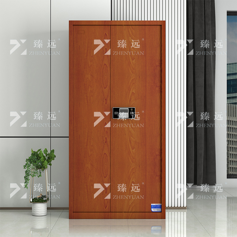 臻远 ZYJJ-80048 保密柜 红木纹通门电子锁 长900*宽420*高1850 单位:1台