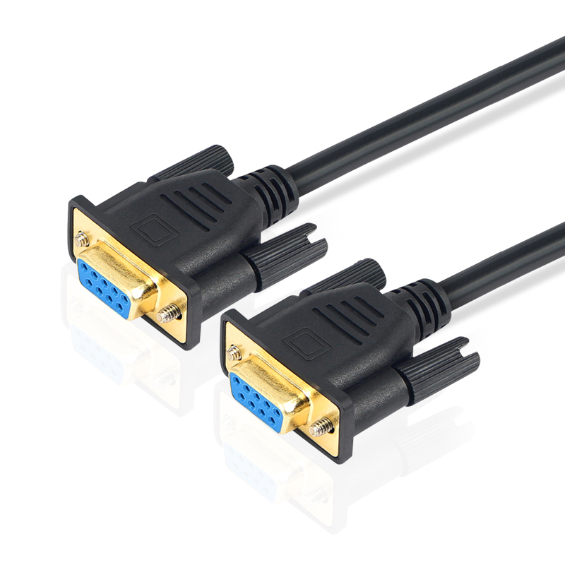 iDiskk 9针 串口线 数据线 RS232 COM数据线 DB9母对母 9孔对孔 直连交叉线 串口线 母对母 3M
