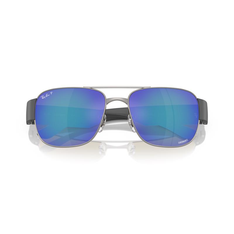 RayBan男士偏光镜片方形金属太阳镜时尚防紫外线户外高清大图