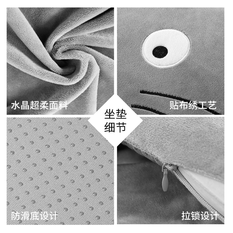 美帮汇记忆棉寝室坐垫靠垫一体靠背垫办公室座椅腰靠椅子护腰护臀套装高清大图
