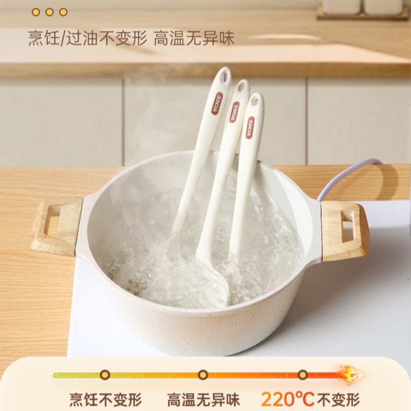 双枪硅胶锅铲不粘锅专用炒菜铲子 家用食品级耐高温厨具 DC51102-Y高清大图