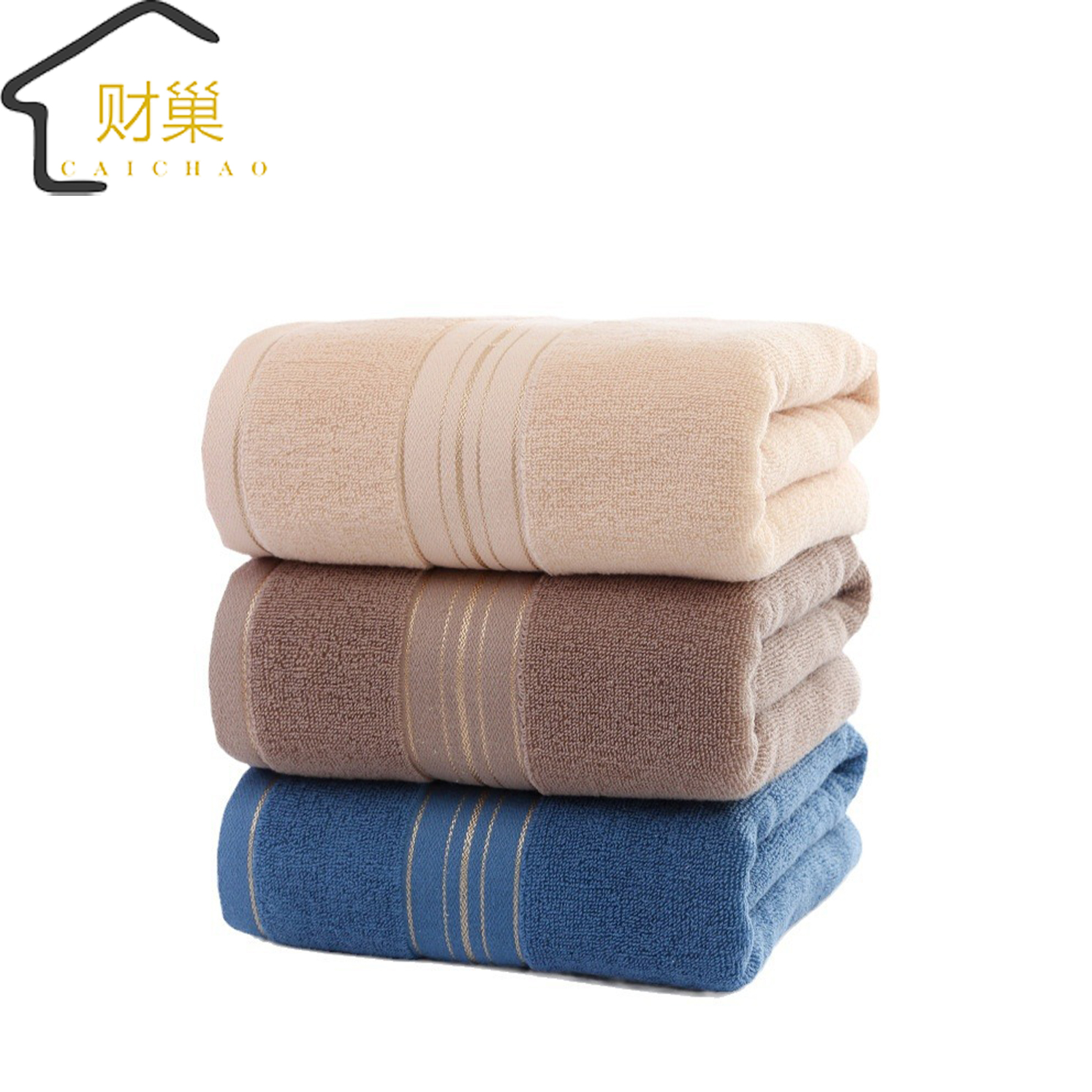 财巢 金边毛巾套巾 2毛1浴 /套高清大图