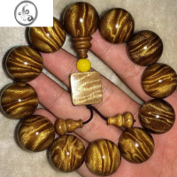 JiMi四川金丝楠木2.0佛珠手链金丝楠手串阴沉木水波影男女款佛珠手链 满水波