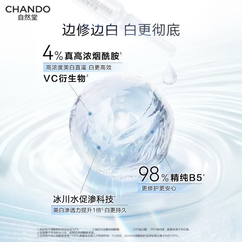 自然堂 烟酰胺细 致美白安瓶面膜 1.5mL+33mL 1片装高清大图