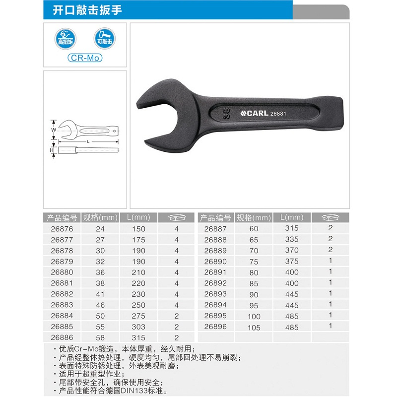 工业级开口敲击扳手 27mm