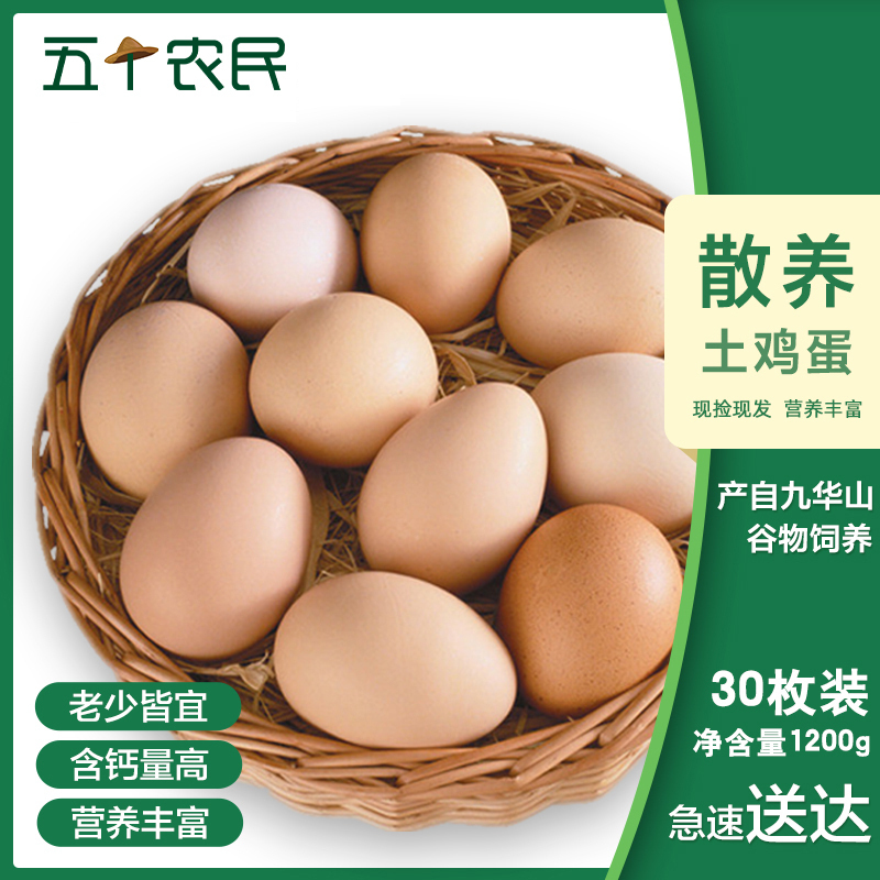 [五个农民]现捡现发 营养丰富 皖南九华山散养土鸡蛋30枚