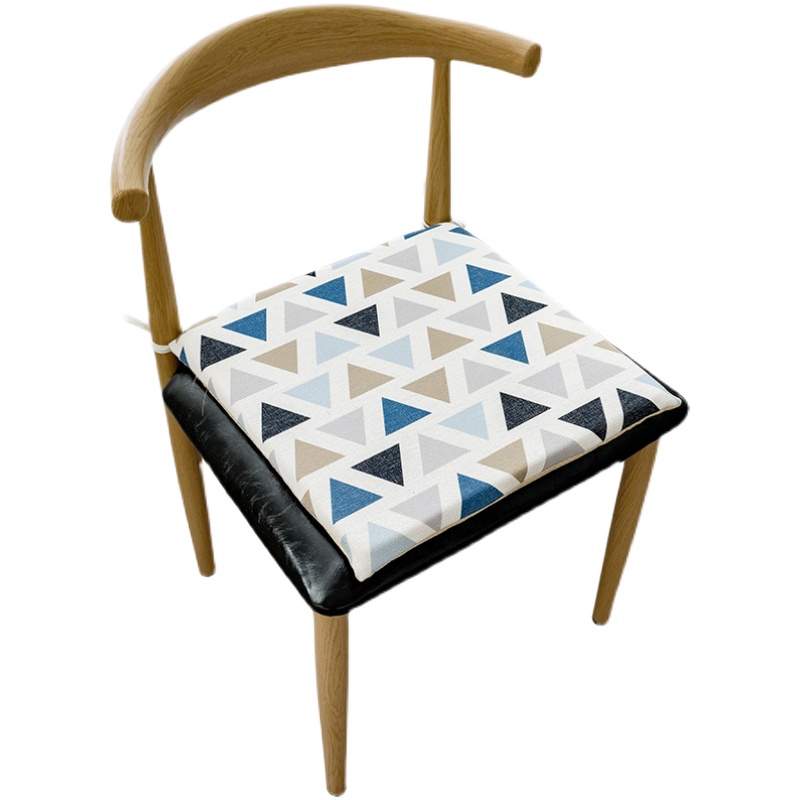 美帮汇粉格子餐厅餐桌椅垫办公室学生椅子坐垫凳子垫冬季可拆洗全棉家用高清大图