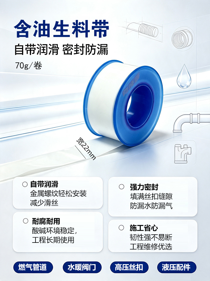 有成鑫 含油生料带 宽22mm 卷高清大图