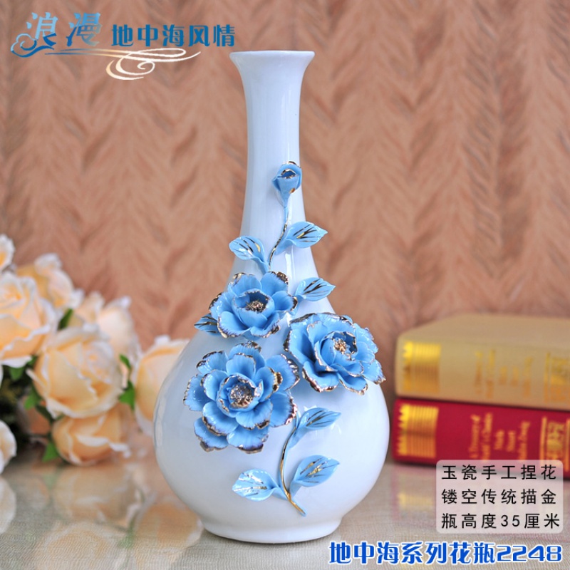 款家居装饰创意陶瓷新中式摆件电视红酒柜玄关客厅简约工艺品 三维工匠 花生情侣大象高清大图