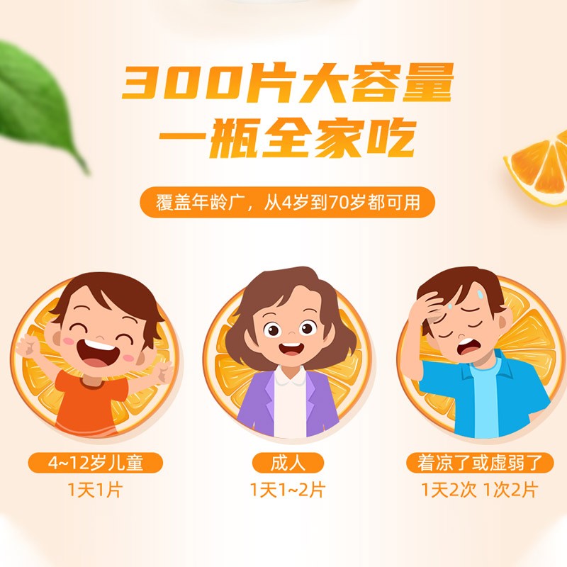 [补充VC ]Nature’s Way 澳萃维 维生素C咀嚼片 300片家庭装每日1-2片相当于10个橙子维C含量高清大图
