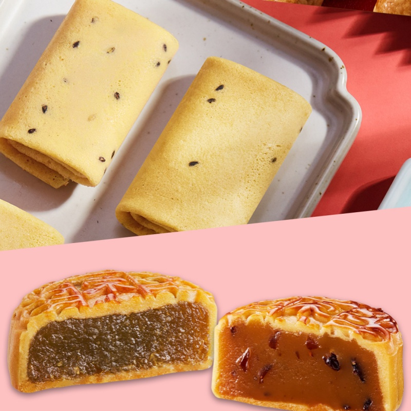 荣诚星辰漫月广式月饼糕点礼盒708g蛋黄鸡蛋卷中秋送礼