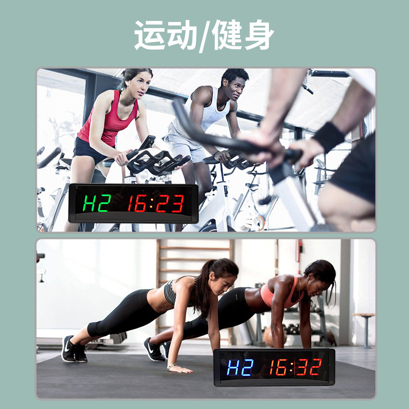 智会兴循环计时器比赛专用crossfit电子秒表 3英寸绿色[插电款]