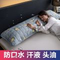 南极人防水夹棉长枕套双人枕套1.2/1.5/1.8m情侣枕头套加长枕芯/ 48*74cm一只枕套+一只枕芯 萝卜灰