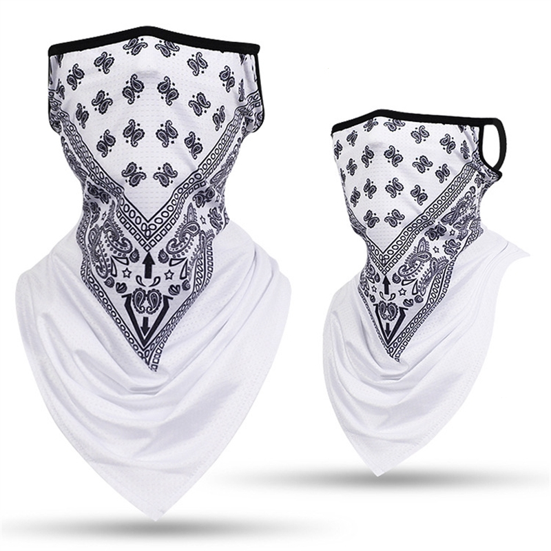 夏季防晒面罩冰丝摩托机车头古达巾围脖套骑行钓鱼挂耳三角面巾薄男女