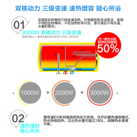 Whirlpool/惠而浦电热水器ESH-50ES 50升 3000W 轻触电子式 速热节能 家用热水器 洗澡 沐浴