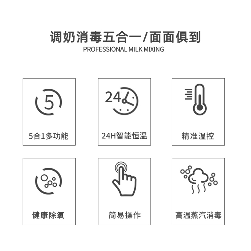 开优米(Kiuimi)调奶器恒温热水壶婴儿奶瓶消毒器温控全自动温奶器智能保温三合一天空蓝+暖奶篮