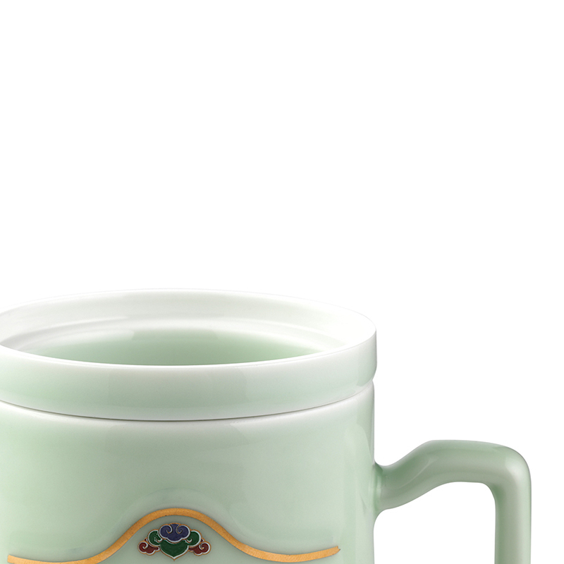 菲驰(VENES) FC501-450 办公室杯陶瓷杯茶艺杯 绿色(单位:个)