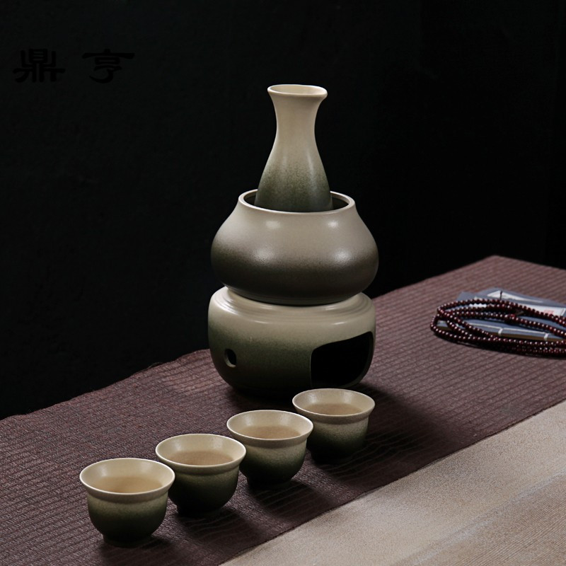 鼎亨陶瓷黄白酒温酒器温酒壶烫酒壶暖酒壶家用半斤分酒器酒杯具套