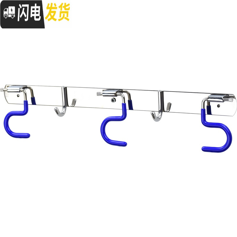 三维工匠不锈钢挂托把勾免打孔卫生间壁挂拖布墩布架沥水地拖挂钩拖把 3S拖+2钩(免钉/打孔)42cm