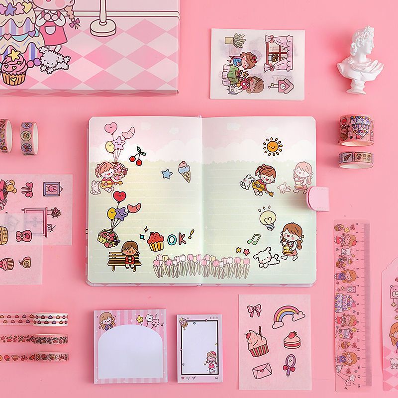 新品直营网红可爱少女心手帐本礼盒高颜值仙女手账本日记本套装全套小