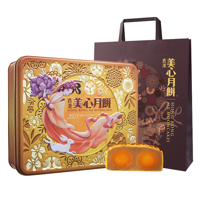 中国香港美心双黄白莲蓉月饼740克礼盒装参数