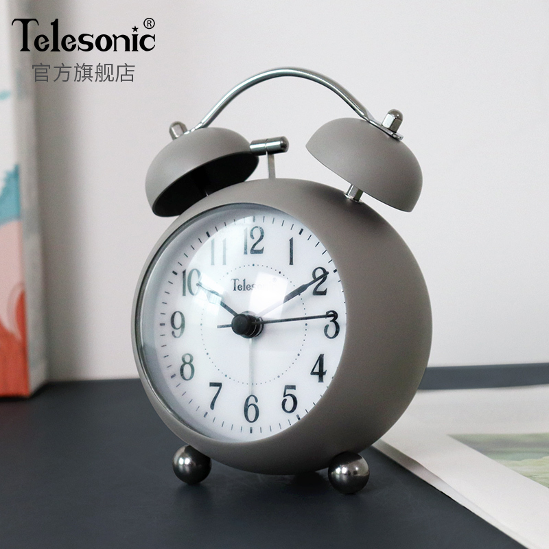 TELESONIC/天王星学生打铃闹钟简约家用床头钟儿童石英钟起床神器