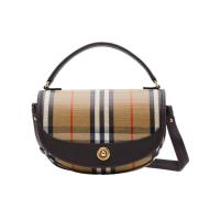 博柏利(BURBERRY)女士单肩包手绘边缘磁扣闭合时尚拉丝金属配件包