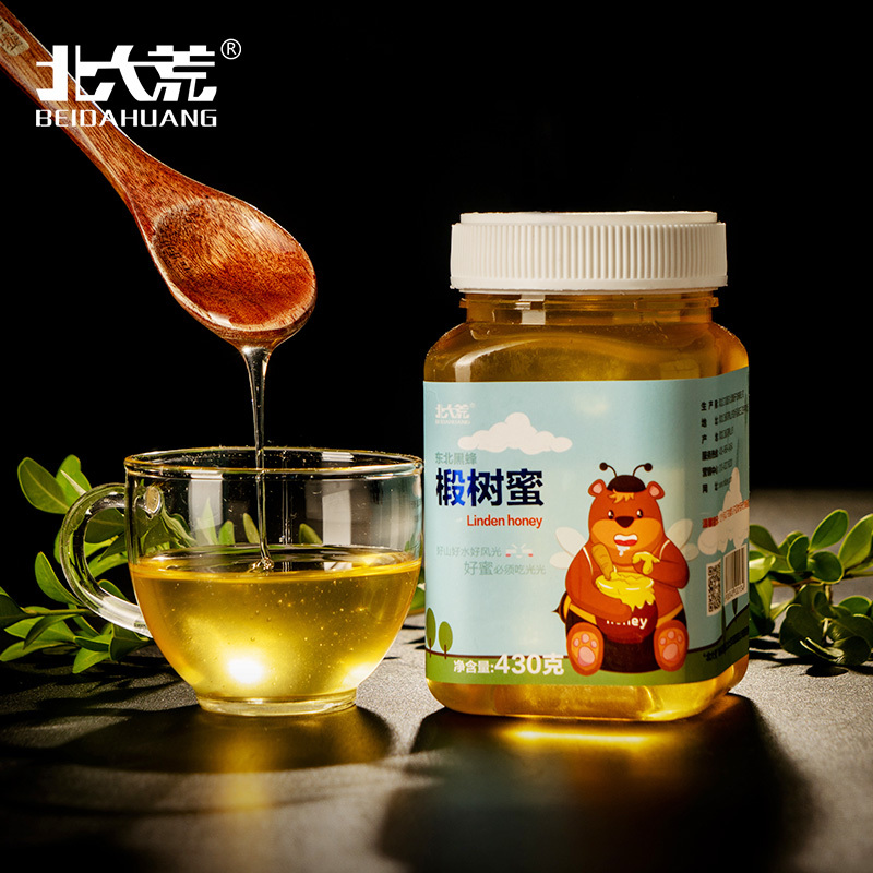北大荒 椴树蜜 蜂蜂熊系列 东北黑蜂 纯蜂蜜 430g