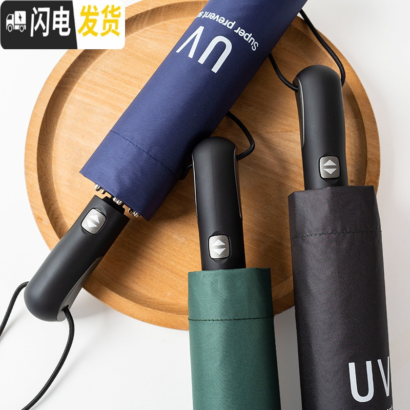 三维工匠晴雨两用加大超大雨伞大号双人折叠男女太阳伞全自动反向简约遮阳高清大图