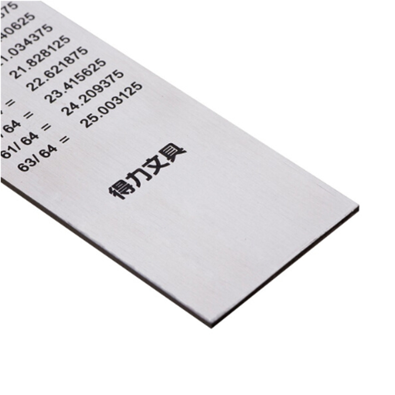 得力(deli)30cm不锈钢直尺 测量绘图 刻度尺子 带公式换算表 办公用品 8463高清大图