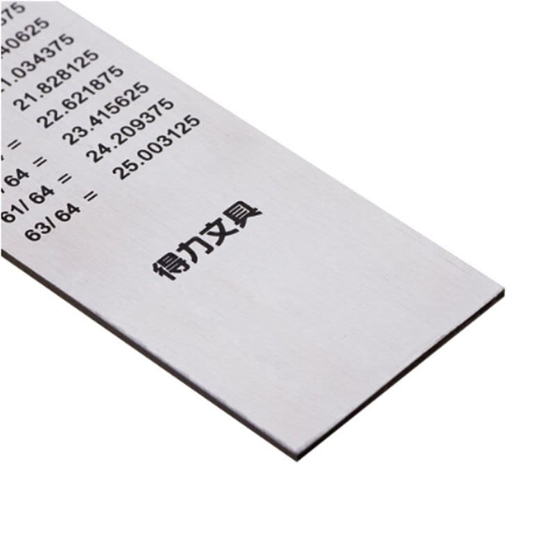 得力(deli)30cm不锈钢直尺 测量绘图 刻度尺子 带公式换算表 办公用品 8463图片