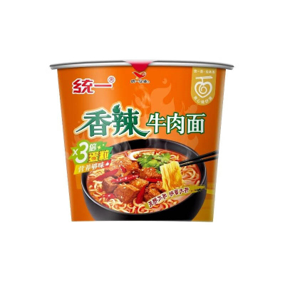 统一 来一桶 香辣牛肉面大桶 104g*12 整箱装